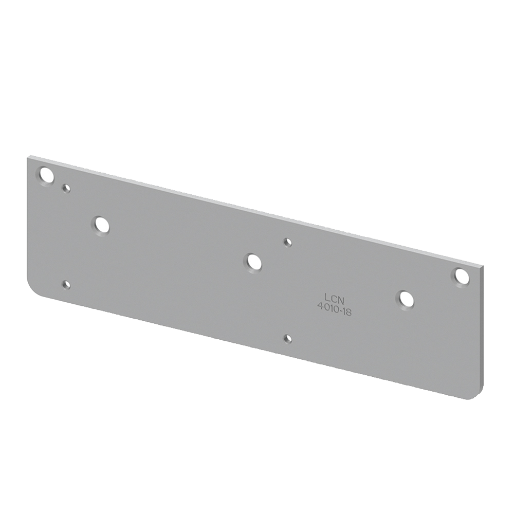 LCN 4010 Series Aluminum Narrow Top Rail or Flush Ceiling Drop Plate, Matte Silver Finish