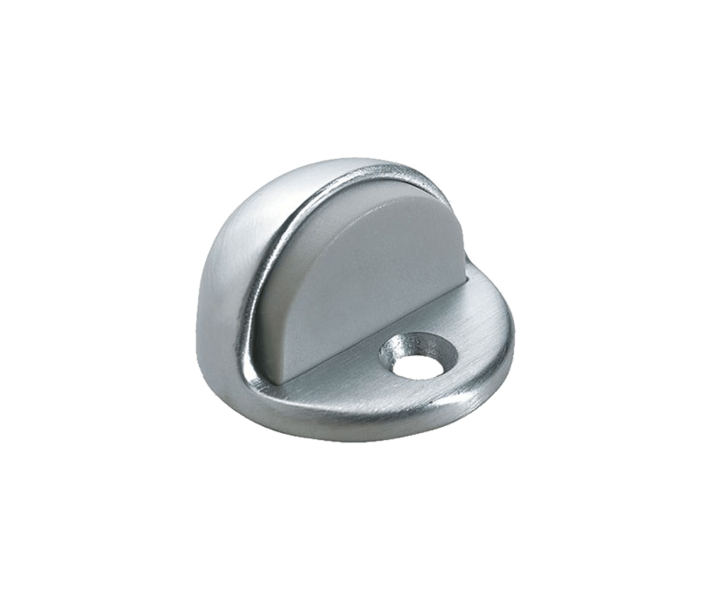 ROCKWOOD MANUFACTURING Low Dome Stop, Satin Chrome, 1-7/8 In. Diameter