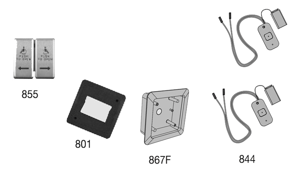 LCN Wireless Logo Wall Mount Actuator for Dual Vestibule - 4-3/4