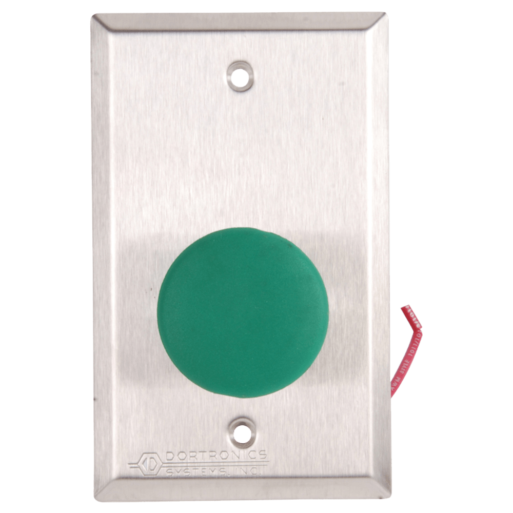 DORTRONICS SYSTEMS INC 5210 Series Pneumatic Exit Push Button - Green, 1-9/16
