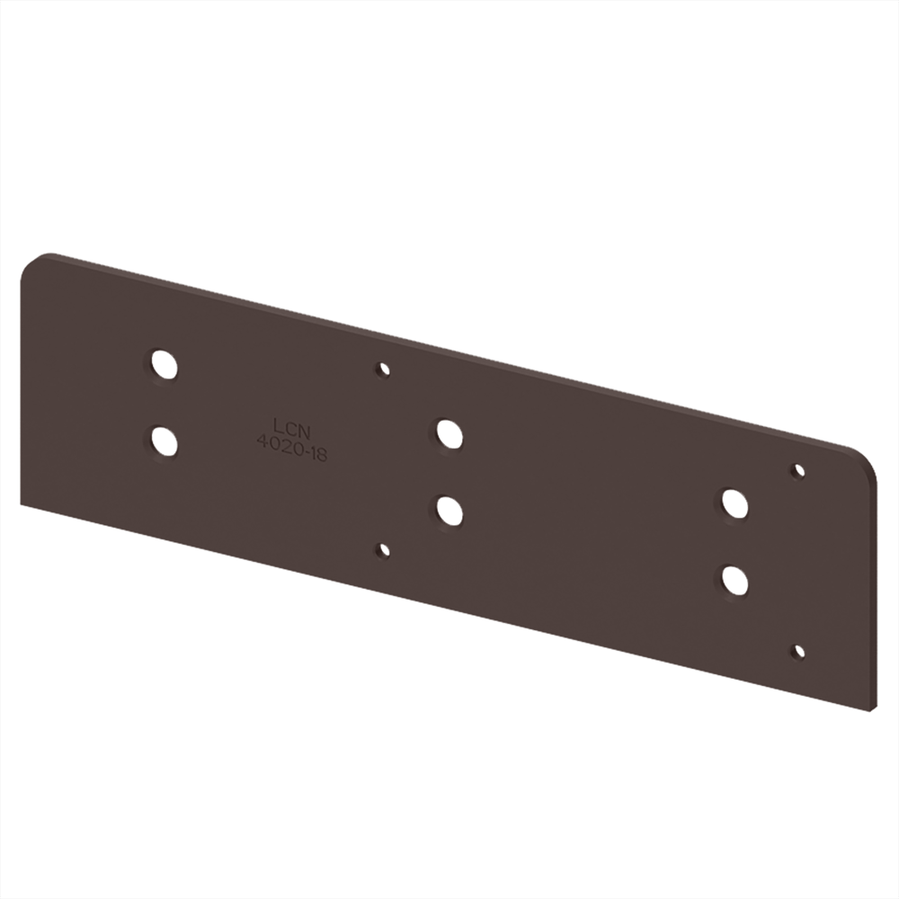 LCN 4020 Series Narrow Top Rail or Flush Ceiling Drop Plate, Dark Bronze