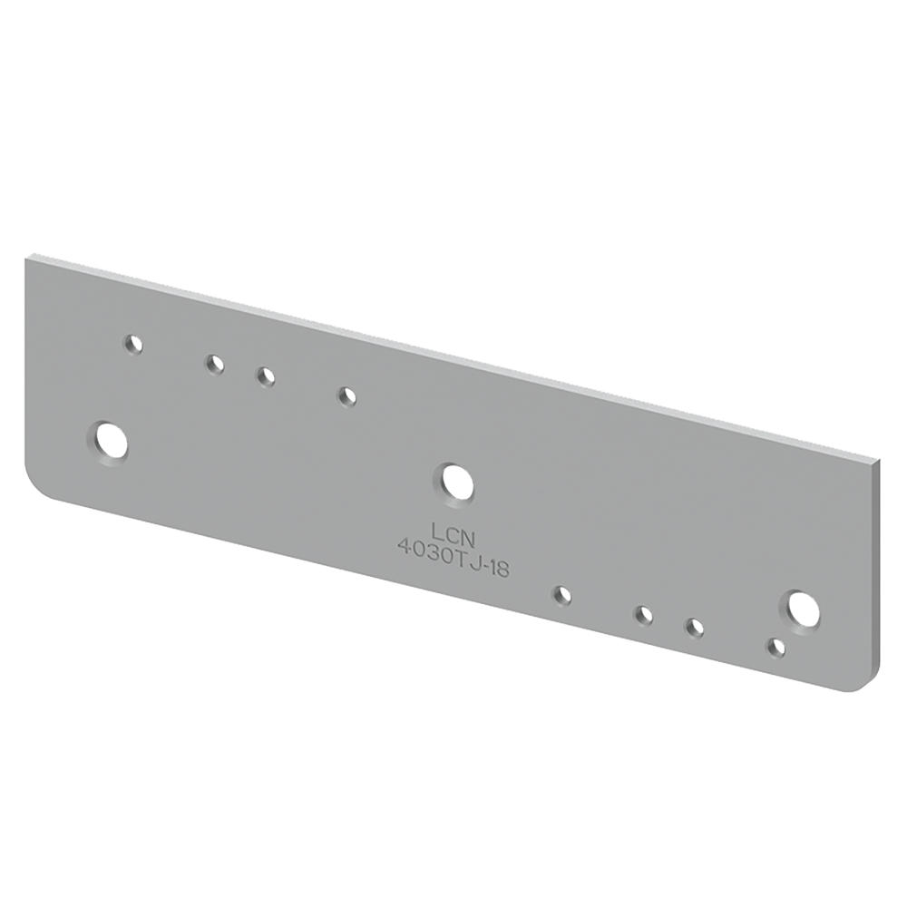 LCN 4030 Series Aluminum Drop Plate - Narrow Top Rail or Flush Ceiling - Matte Silver