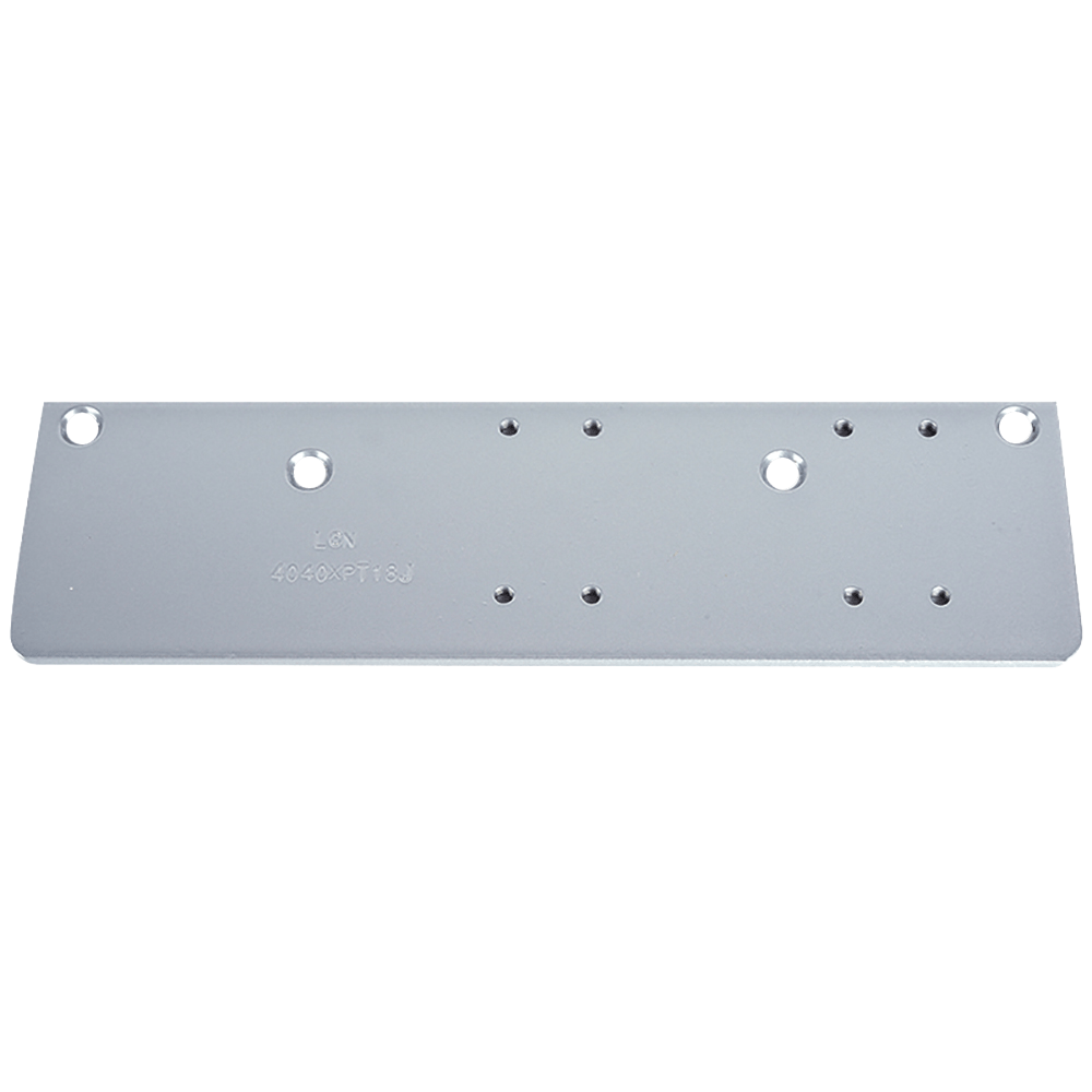 LCN 4040XPT Drop Plate, Narrow Top Rail or Flush Ceiling, Matte Silver Finish