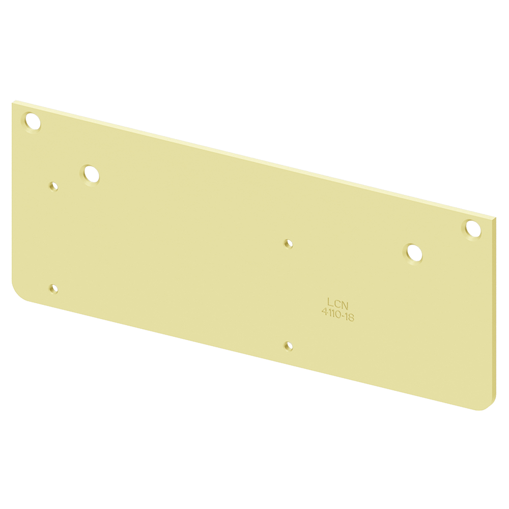 LCN 4110 Drop Plate, Narrow Top Rail or Flush Ceiling, Bright Brass Finish