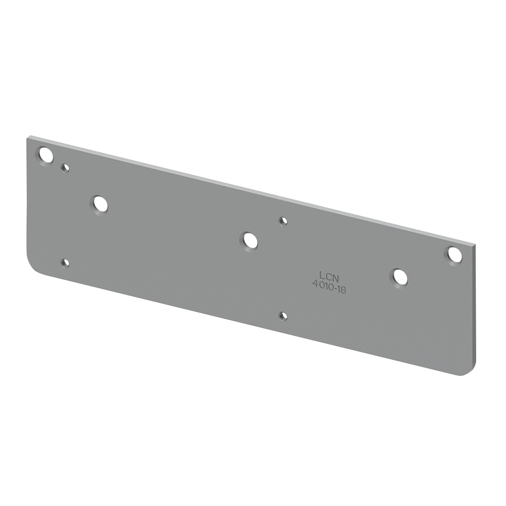 LCN 4010 Series Narrow Top Rail or Flush Ceiling Drop Plate, Satin Chrome