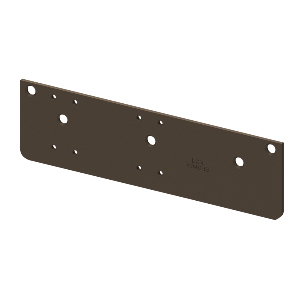 LCN 4040SE Series Drop Plate, Narrow Top Rail or Flush Ceiling, Dark Bronze Painted Finish