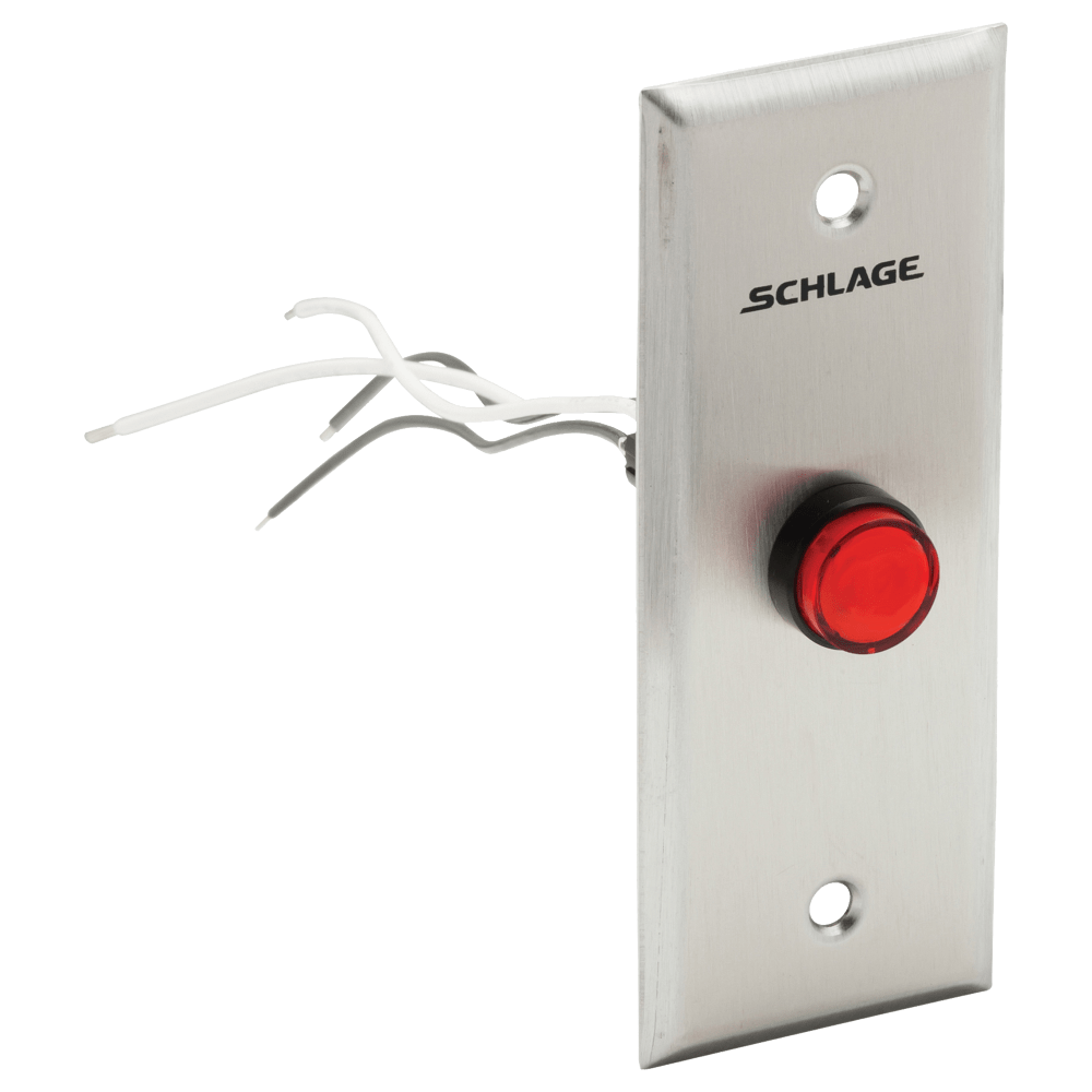 Schlage Electronics 709 Red Mushroom Button - Narrow Stile, Push to Exit