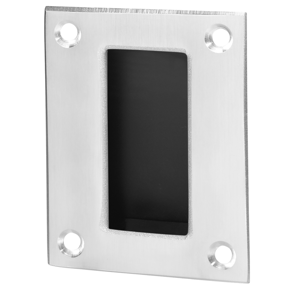 ROCKWOOD MANUFACTURING Heavy Duty Security Flush Pull, Cast Brass, Satin Chrome Finish