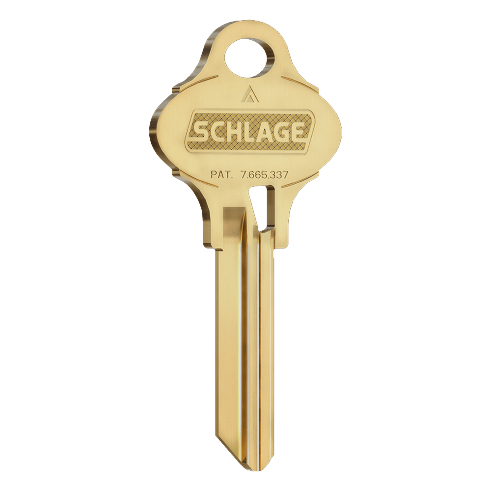 Schlage Embossed S123 Key Blank - Premium Brass for Commercial Security