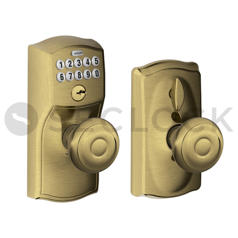 FE595 CAM609GEO Schlage Residential Cylindrical Locks with Keypad Trim SECLOCK