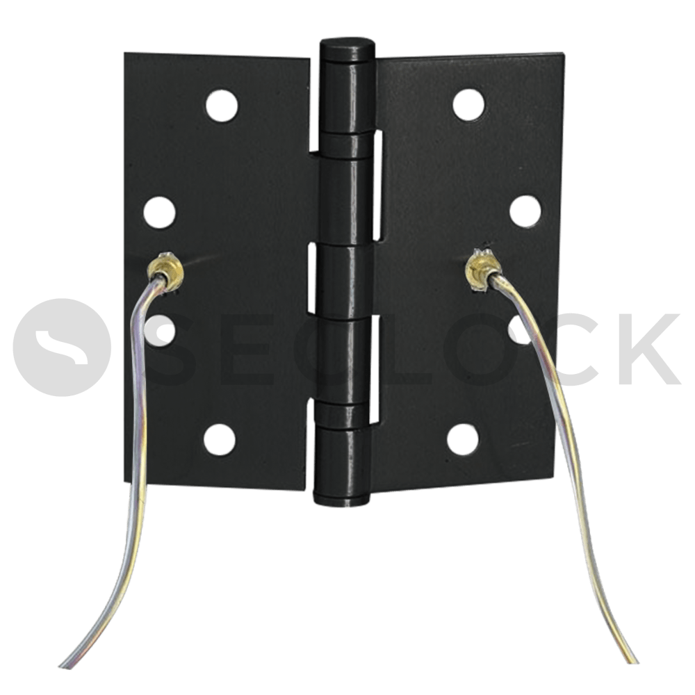 5BB1 4.5X4.5 FBLK TW8 CON Ives Electrified Hinges SECLOCK